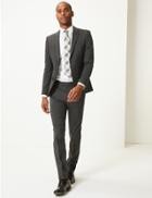 Marks & Spencer Charcoal Textured Skinny Fit Jacket Charcoal