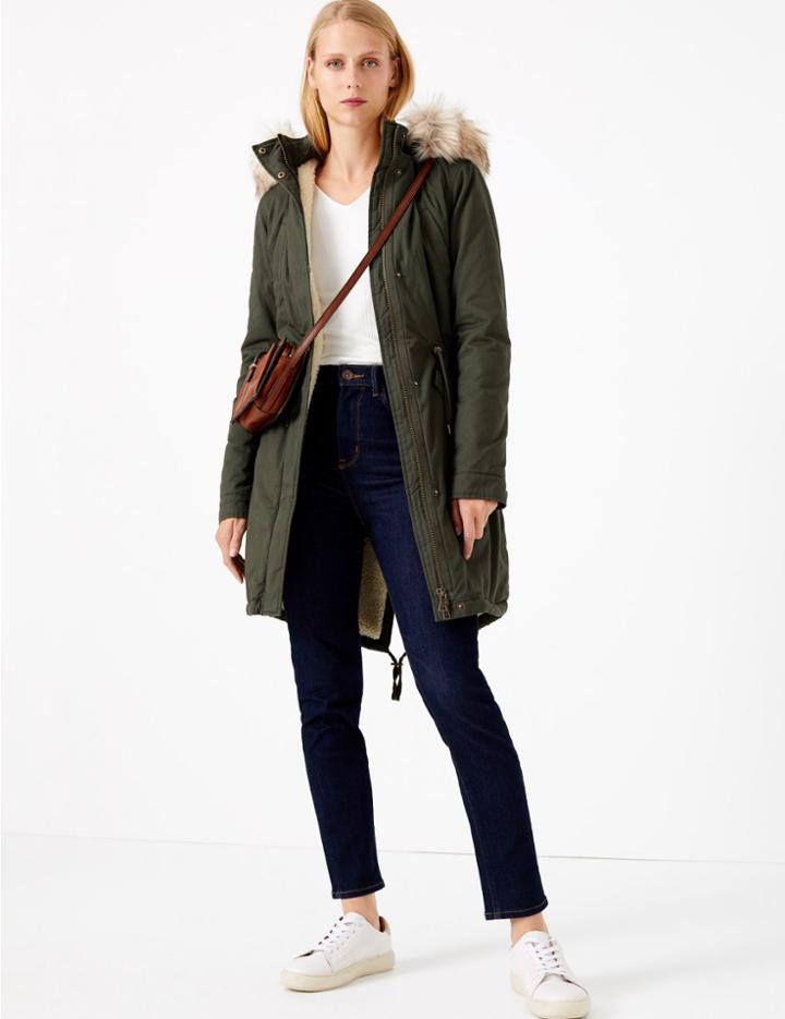 Marks & Spencer Padded Parka Fern Green