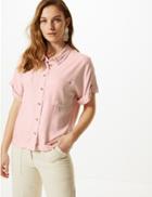 Marks & Spencer Button Detailed Short Sleeve Shirt Pink