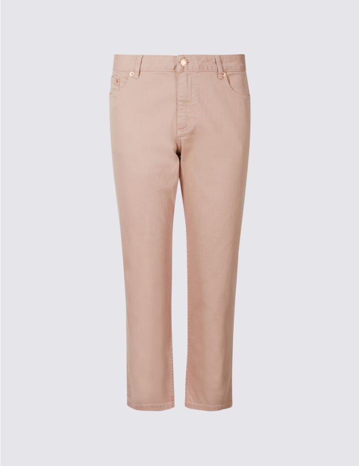 Marks & Spencer Mid Rise Cropped Slim Leg Jeans Blush Pink