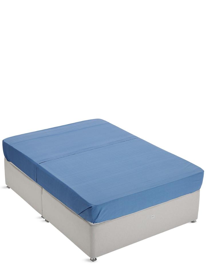 Marks & Spencer Non-iron Pure Egyptian Cotton Flat Sheet Slate Blue