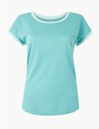 Marks & Spencer Quick Dry Round Neck Short Sleeve Top Aqua Marine