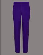 Marks & Spencer Double Crepe Slim Leg Trousers Purple