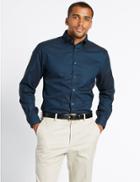 Marks & Spencer Pure Cotton Oxford Shirt With Pocket Dark Ink