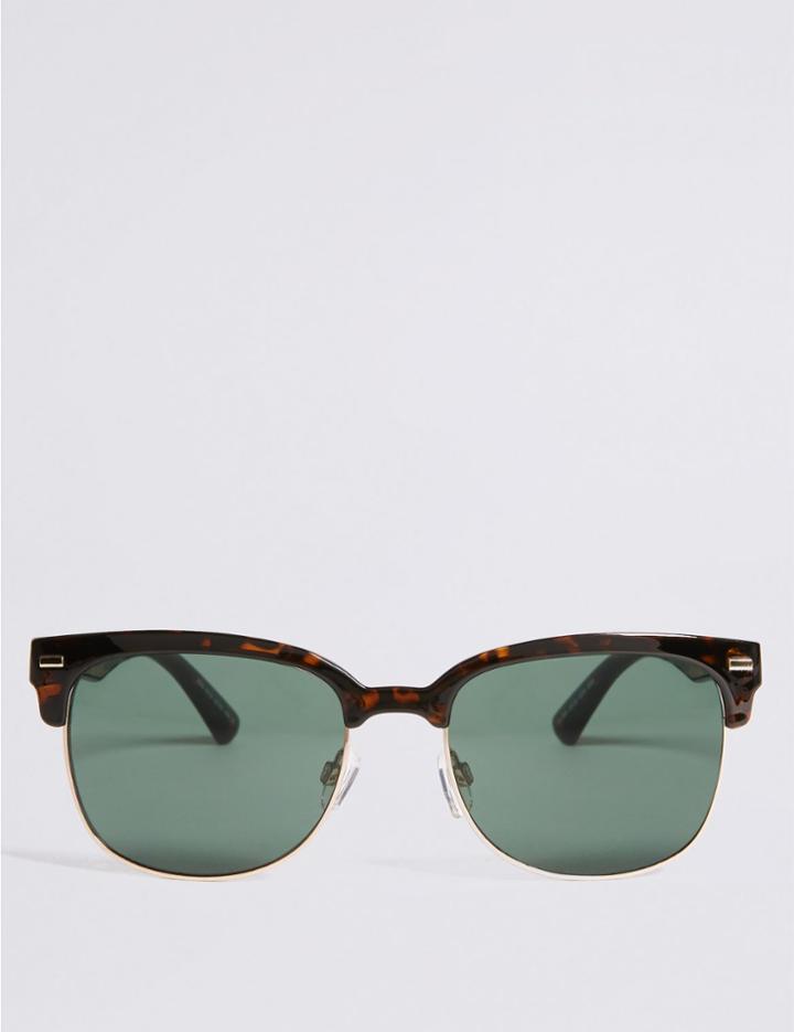 Marks & Spencer Retro D Frame Sunglasses Brown Mix