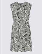 Marks & Spencer Paisley Print Wrap Dress White Mix