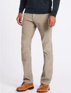 Marks & Spencer Straight Fit Pure Cotton Textured Chinos Stone