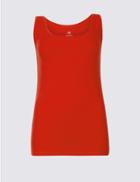 Marks & Spencer Pure Cotton Round Neck Vest Top Bright Red