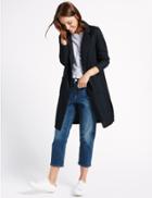 Marks & Spencer Textured One Button Jacket Navy