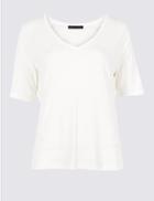 Marks & Spencer Petite Modal Rich Short Sleeve T-shirt Ivory