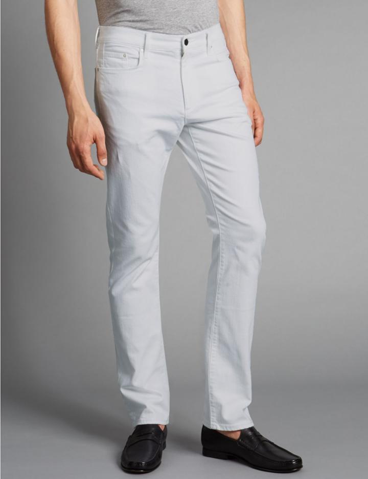 Marks & Spencer Straight Fit Stretch Jeans White Mix
