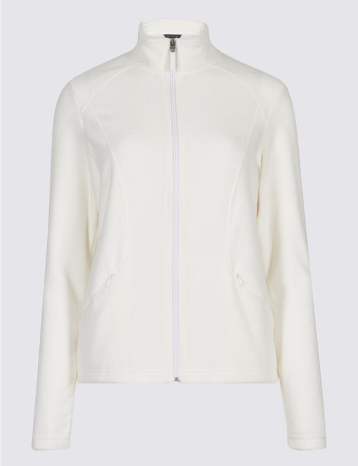 Marks & Spencer Panelled Fleece Jacket Winter White