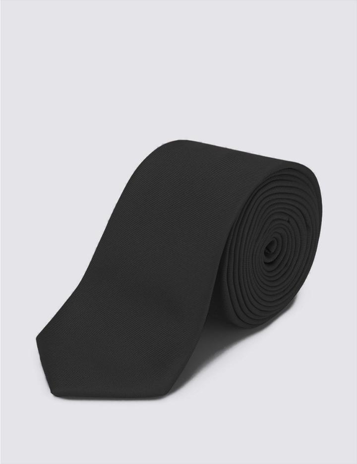 Marks & Spencer Skinny Fit Textured Tie Black