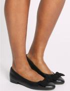 Marks & Spencer Extra Wide Fit Bow Ballet Pump Shoes Black