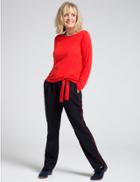 Marks & Spencer Modal Rich Tie Side Long Sleeve T-shirt Red