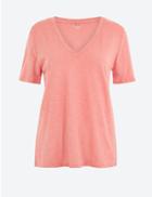 Marks & Spencer Cotton Rich Straight Fit Slub T-shirt Hot Bronze