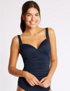 Marks & Spencer Non-wired Plunge Tankini Top Navy