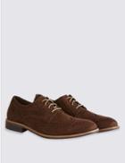 Marks & Spencer Suedette Brogue Shoes Brown