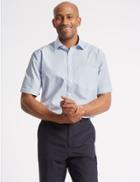 Marks & Spencer 2 Pack Easy To Iron Shirts With Pocket Blue Mix