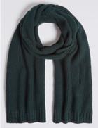 Marks & Spencer Pure Cotton Knitted Scarf Khaki