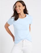 Marks & Spencer Pure Cotton Crew Neck T-shirt Light Chambray