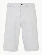Marks & Spencer Cotton Rich Longer Length Chino Shorts Grey