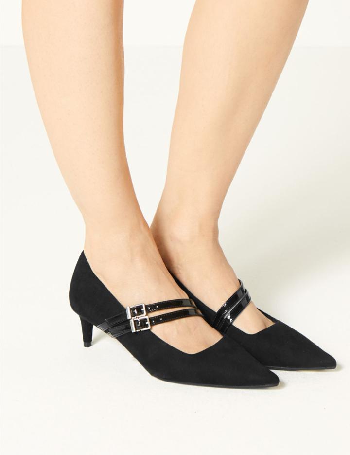 Marks & Spencer Kitten Heel Court Shoes Black