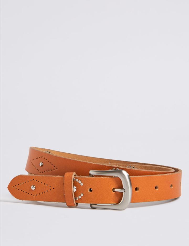 Marks & Spencer Leather Studded Hip Belt Tan