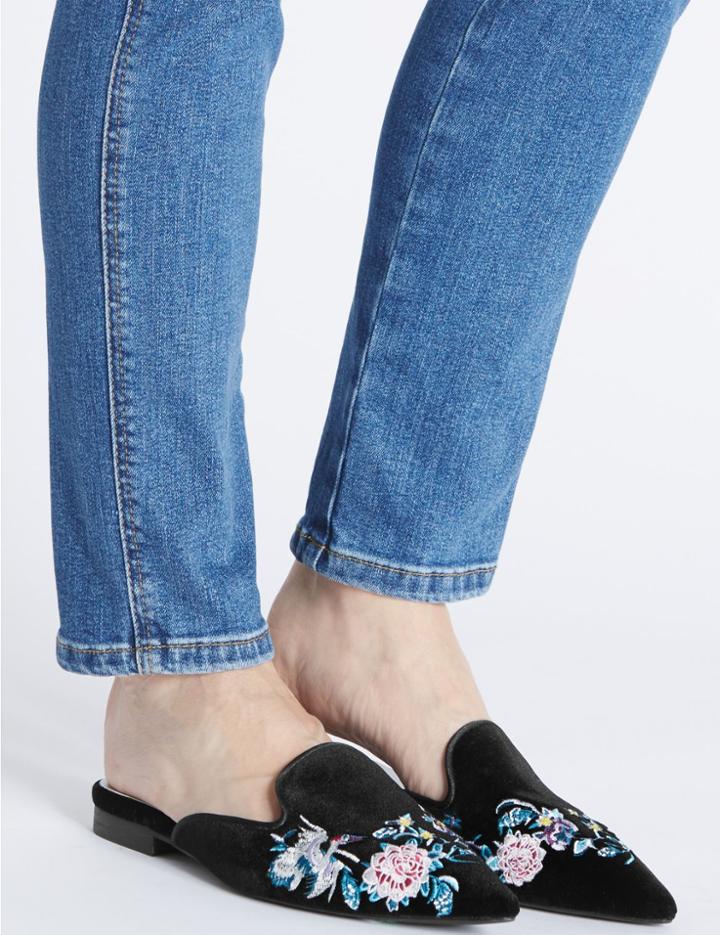 Marks & Spencer Pointed Mule Shoes With Insolia Flex&reg; Black