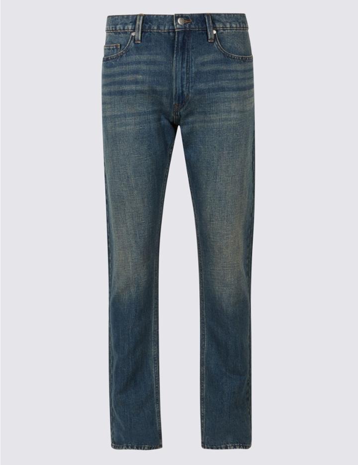 Marks & Spencer Straight Fit Jeans Medium Blue