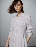 Marks & Spencer Printed Shirt Midi Dress Ivory Mix