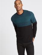 Marks & Spencer Pure Cotton Textured Slim Fit Jumper Teal Mix