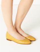 Marks & Spencer Leather Almond Toe Pumps Ochre