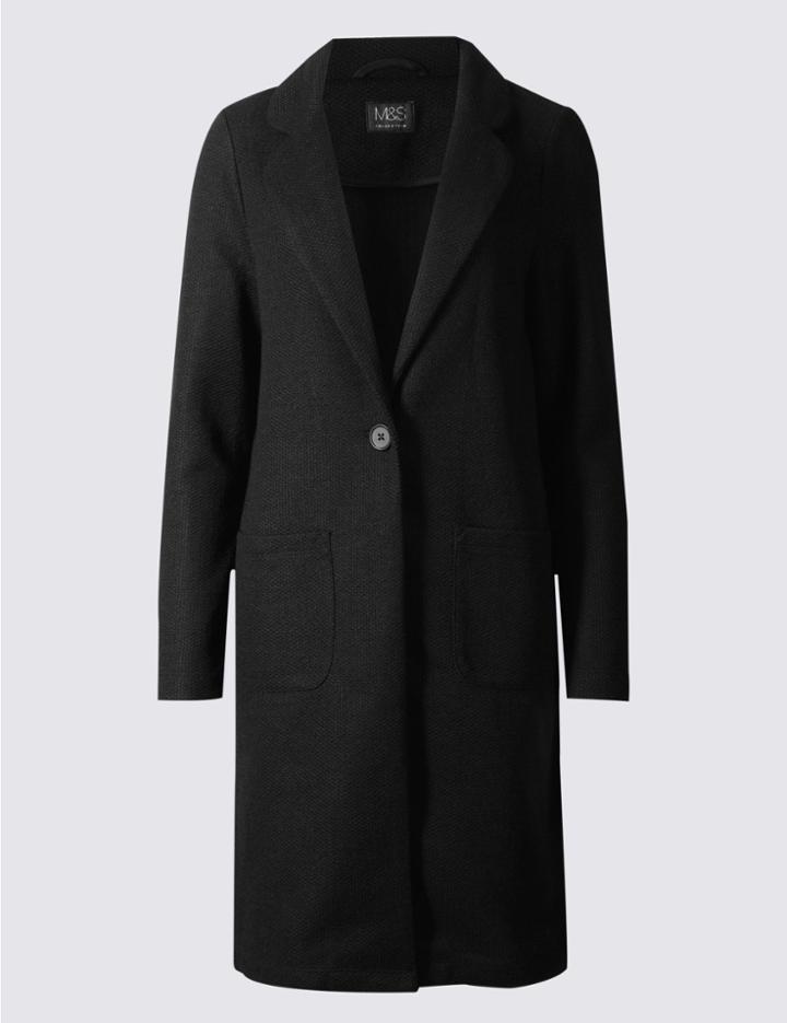 Marks & Spencer Textured One Button Jacket Grey