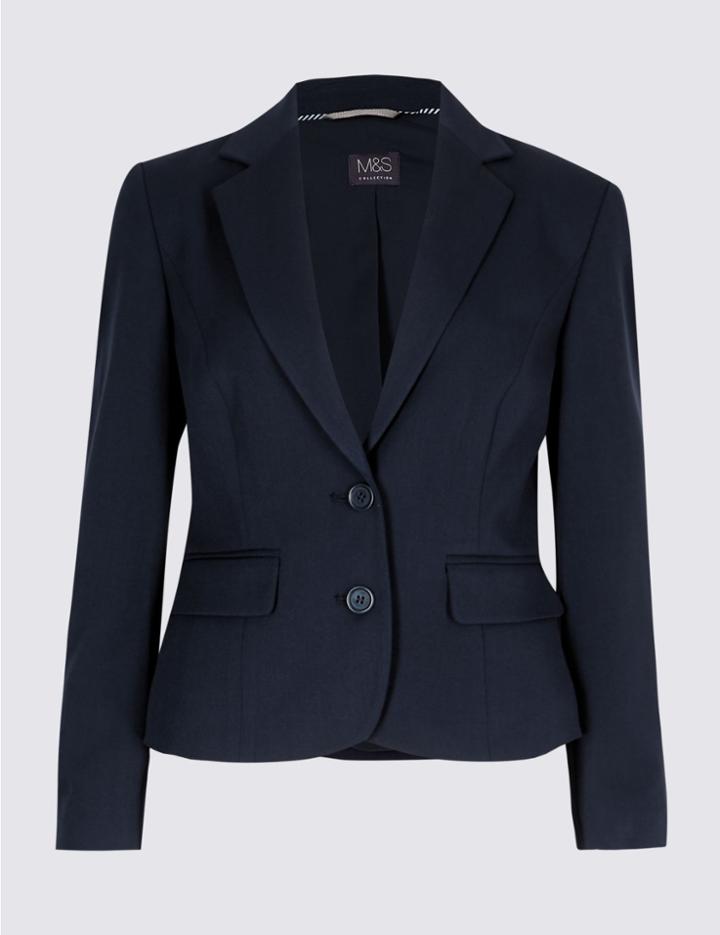 Marks & Spencer Petite Single Breasted Blazer Navy