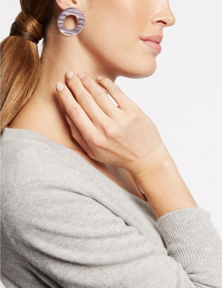 Marks & Spencer Flat Hoop Earrings Black Mix