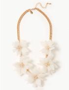 Marks & Spencer Glitter Flower Collar Necklace White Mix