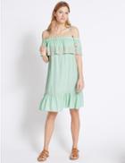 Marks & Spencer Embroidered Midi Dress Mint Mix