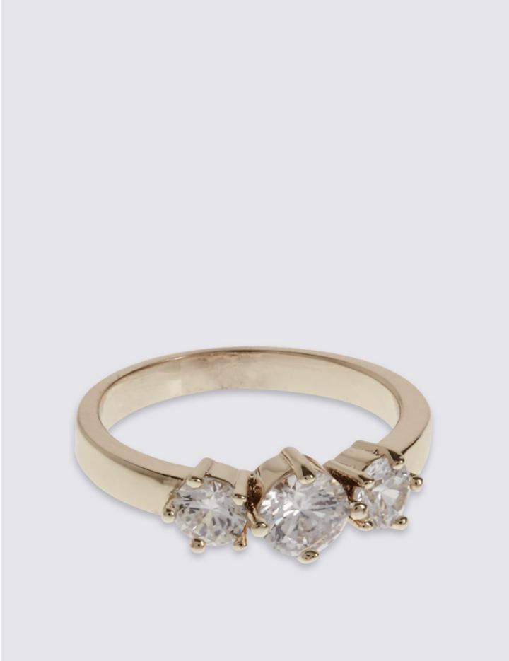 Marks & Spencer Gold Plated Sparkle Ring Gold Mix