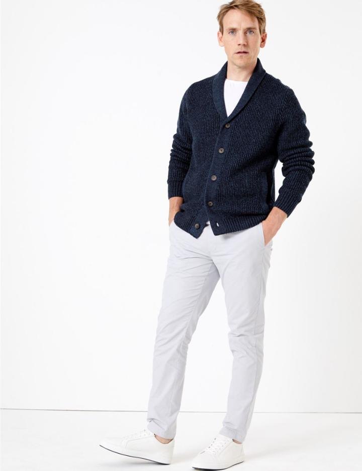 Marks & Spencer Textured Shawl Neck Cardigan