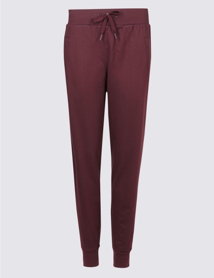 Marks & Spencer Cuffed Hem Drawstring Joggers Berry