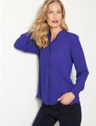 Marks & Spencer Round Neck Long Sleeve Shirt Indigo