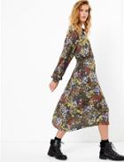 Marks & Spencer Floral Print Shirt Midi Dress