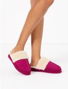 Marks & Spencer Suede Mule Slippers Magenta