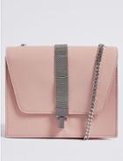 Marks & Spencer Faux Leather Chain Boxy Cross Body Bag Soft Pink