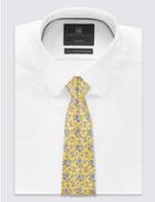 Marks & Spencer Pure Silk Floral Print Tie Gold Mix