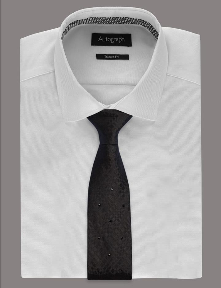 Marks & Spencer Pure Silk Tie With Swarovski&reg; Elements Black