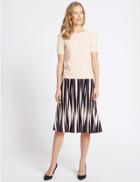 Marks & Spencer Printed A-line Skirt Navy Mix