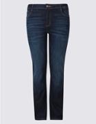 Marks & Spencer Plus Ozone Mid Rise Slim Bootcut Jeans Indigo/indig. Mix