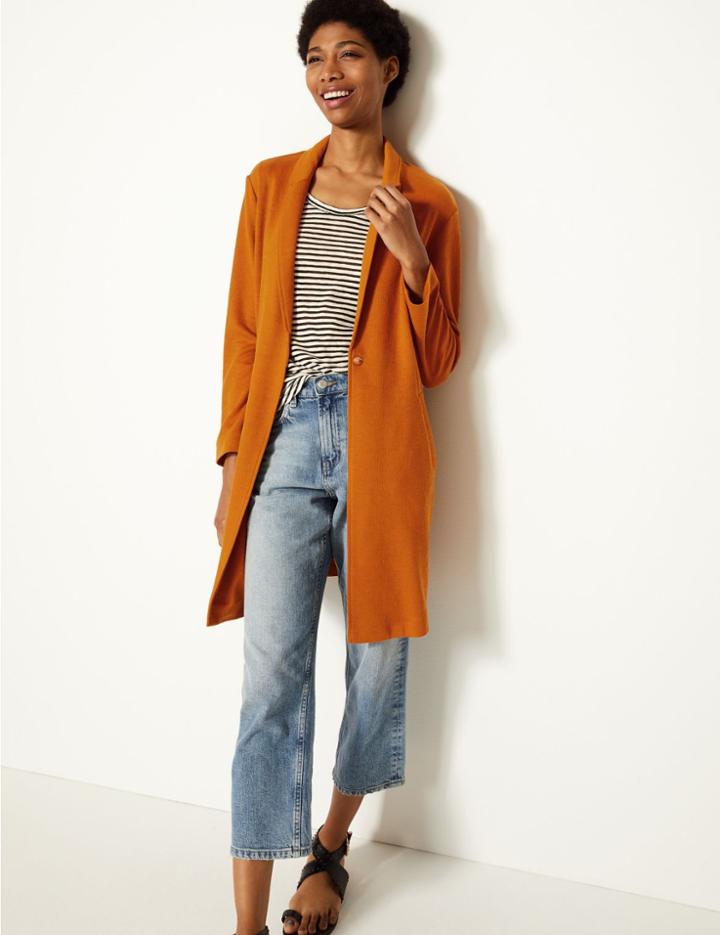 Marks & Spencer Knitted Lightweight Coat Amber